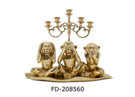 DKD Home Decor Candelabro de Resina Dorado
