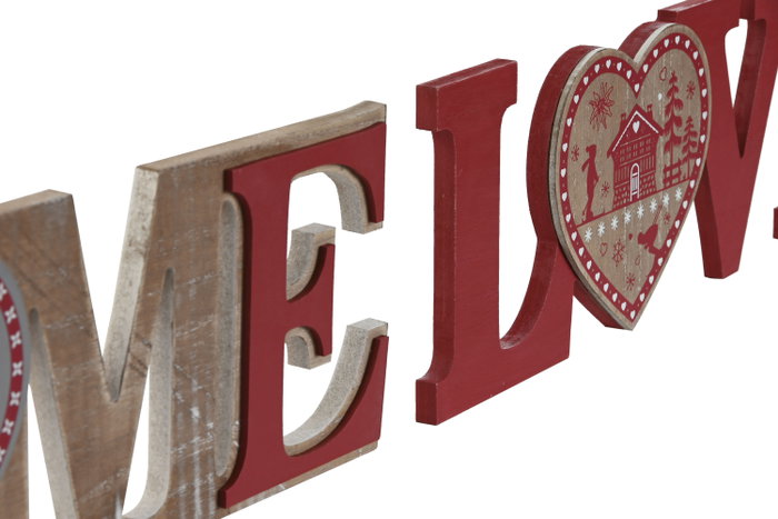 DKD Home Decor Decoración MDF Love/Home 40x1x12,5 Surtido 2 Unidades