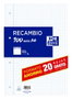 Oxford Recambio de Papel A4 Cuadriculado 4x4 mm con Margen, 100 Hojas (80+20 Gratis)