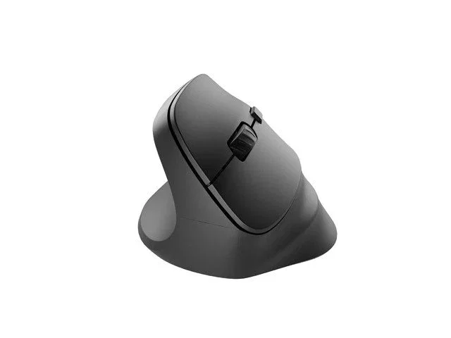 Natec Crake 2 Ratón Inalámbrico Vertical Ergonométrico para Mano Izquierda, Bluetooth 5.2 + Receptor 2.4GHz, 2400 DPI, 6 Botones, Negro