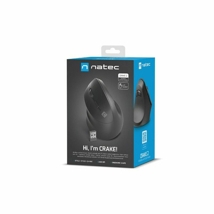 Natec Crake 2 Ratón Vertical para Zurdos Negro
