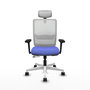 PIQUERAS Y CRESPO Silla de oficina Haches Azul claro y Blanco