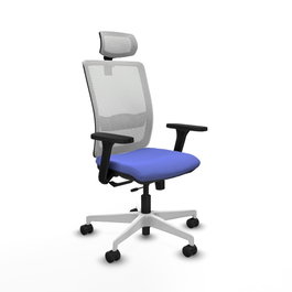 PIQUERAS Y CRESPO Silla de oficina Haches Azul claro y Blanco