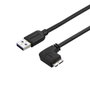 Startechcom Cable USB 3.0 Micro USB a USB A de 1 m, Acodado a la Derecha, Delgado y Flexible
