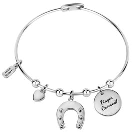 La Petite Story Pulsera Bangle con Herradura y Charms Gris