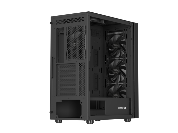GENESIS 605F Midi Tower Negro PC Juego ATX Micro-ATX Mini-ITX con Ventana de Vidrio Templado y Filtro Anti-polvo