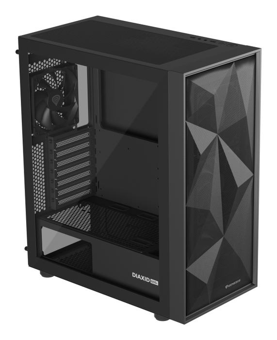 GENESIS 605F Midi Tower Negro PC Juego ATX Micro-ATX Mini-ITX con Ventana de Vidrio Templado y Filtro Anti-polvo