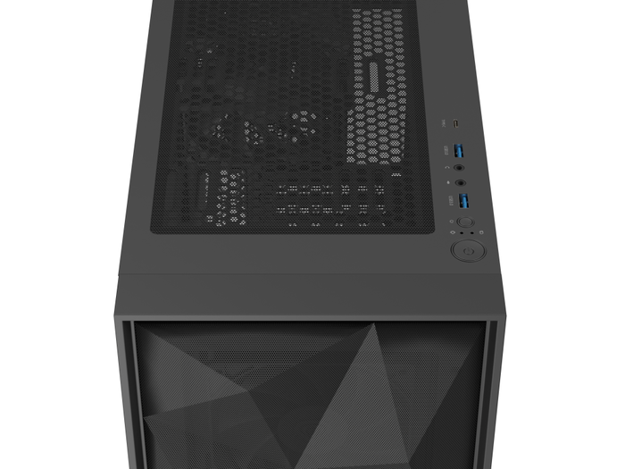 GENESIS 605F Midi Tower Negro PC Juego ATX Micro-ATX Mini-ITX con Ventana de Vidrio Templado y Filtro Anti-polvo
