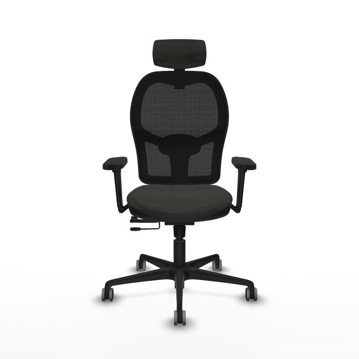PIQUERAS Y CRESPO Silla de oficina Jorquera con mecanismo Sincro/Traslack y Brazos 3D, Negra
