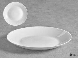 Vivalto Plato Llano Liso Opal Blanco 25 cm Apto Lavavajillas Microondas (Set de 24)