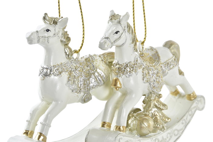 DKD Home Decor Decoración Colgante de Resina Caballo Surtido 8x2x8 cm