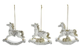 DKD Home Decor Decoración Colgante de Resina Caballo Surtido 8x2x8 cm