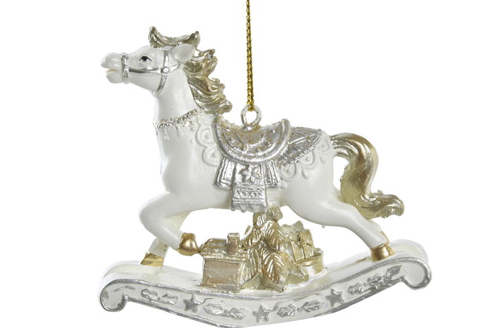 DKD Home Decor Decoración Colgante de Resina Caballo Surtido 8x2x8 cm