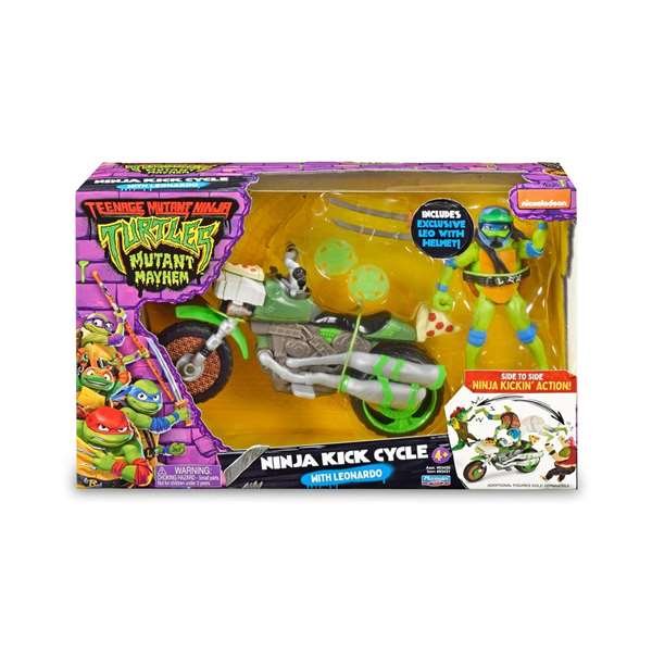 Famosa Figuras Tortugas Ninja con Vehículo (Moto Sidecar o Moto Batalla) 33x19 cm - Modelos Surtidos