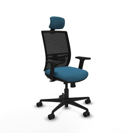 PIQUERAS Y CRESPO Silla de oficina Yunquera con mecanismo Sincro/Traslack Verde petróleo y Negro