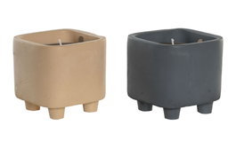 DKD Home Decor Vela de Cemento 9x9x9 cm, 120 g, Surtido de 2 Colores