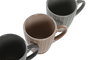 DKD Home Decor Taza Urban Azul Beige 7.6 x 9 x 10.5 cm (12 Unidades) Gres Apto Microondas y Lavavajillas