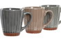 DKD Home Decor Taza Urban Azul Beige 7.6 x 9 x 10.5 cm (12 Unidades) Gres Apto Microondas y Lavavajillas