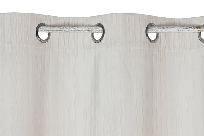 DKD Home Decor Cortina de Poliéster Crudo 140x260 con 8 Anillas