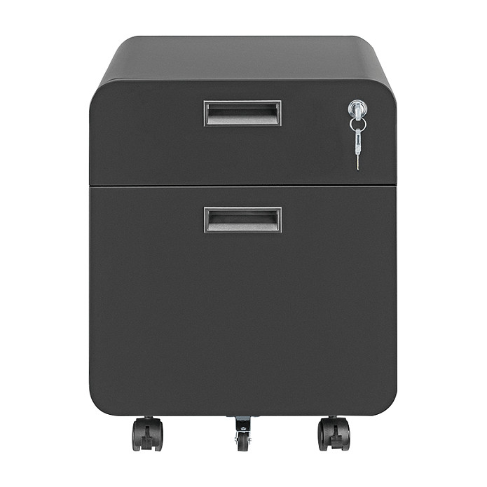 LogiLink Archivador móvil de 2 cajones con cerradura, negro