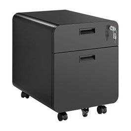 LogiLink Archivador móvil de 2 cajones con cerradura, negro