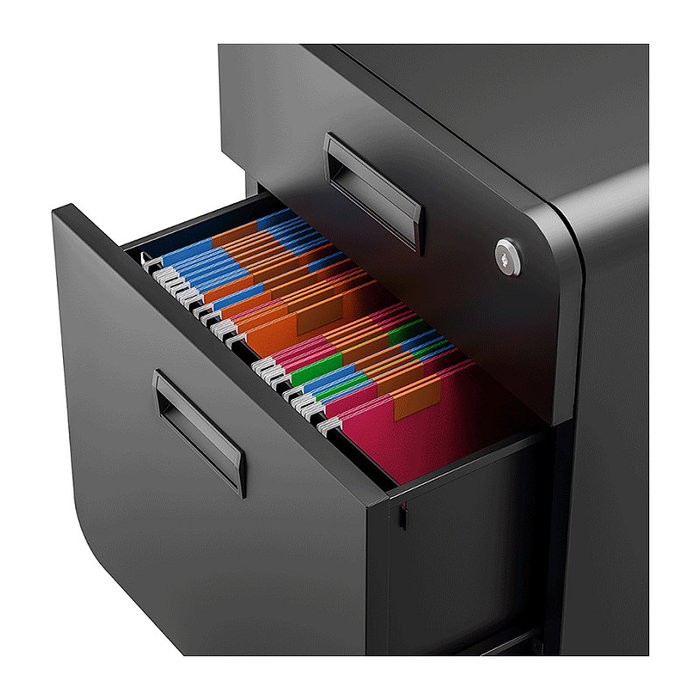 LogiLink Archivador móvil de 2 cajones con cerradura, negro
