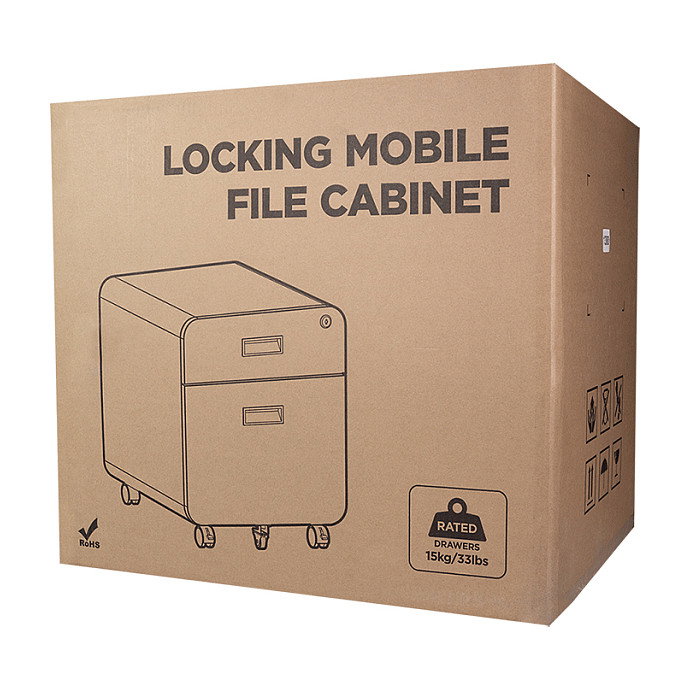 LogiLink Archivador móvil de 2 cajones con cerradura, negro