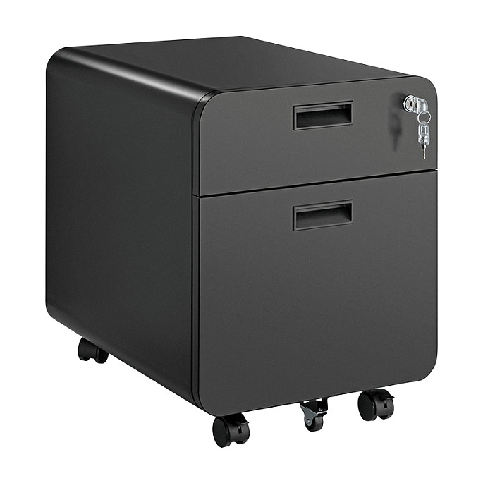 LogiLink Archivador móvil de 2 cajones con cerradura, negro LogiLink Archivador móvil de 2 cajones con cerradura, negro