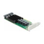 DeLOCK Tarjeta de expansión PCIe 3.0 x16 a 8 x interna NVMe SFF-8643 (Mini-SAS), perfil bajo, pasiva, 32 Gbit/s