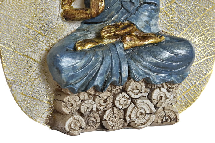 DKD Home Decor Figura Oriental Buda Rojo Azul Dorado Naranja 4 x 15.3 x 11.3 cm (6 Unidades)