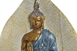 DKD Home Decor Figura Oriental Buda Rojo Azul Dorado Naranja 4 x 15.3 x 11.3 cm (6 Unidades)