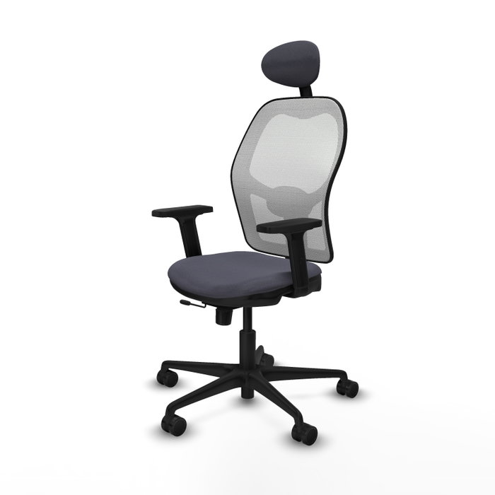 PIQUERAS Y CRESPO Silla de oficina Jorquera con mecanismo Sincro/Traslack, Gris oscuro y Blanco PIQUERAS Y CRESPO Silla de oficina Jorquera con mecanismo Sincro/Traslack, Gris oscuro y Blanco