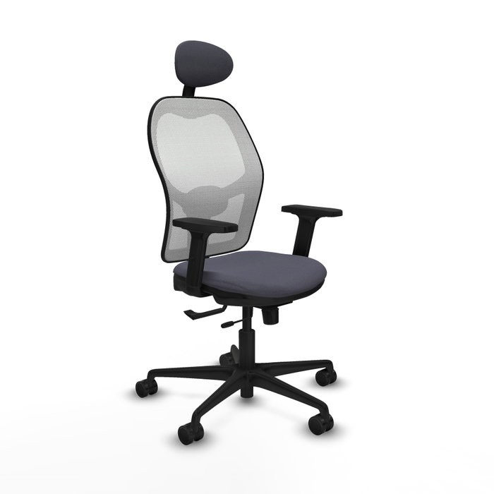 PIQUERAS Y CRESPO Silla de oficina Jorquera con mecanismo Sincro/Traslack, Gris oscuro y Blanco PIQUERAS Y CRESPO Silla de oficina Jorquera con mecanismo Sincro/Traslack, Gris oscuro y Blanco