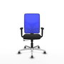 PIQUERAS Y CRESPO Silla de oficina Motilla con mecanismo Sincro/Traslack Azul y Negro