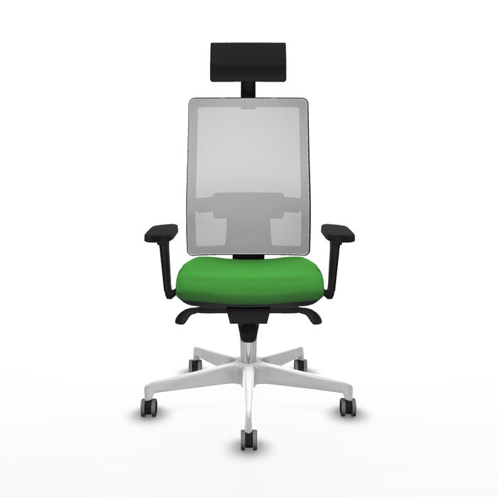 PIQUERAS Y CRESPO Silla de oficina Horna con mecanismo Sincro, Verde y Blanco