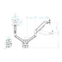 Tooq LP1434TNR-B Soporte para 2 Monitores de 13-34 Pulgadas, Blanco