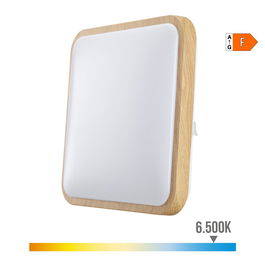 Edm Aplique Superficie Cuadrado LED Efecto Madera 18W 6500K 1820 Lm 33x33x7 cm