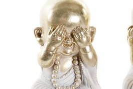 DKD Home Decor Figura de Resina Monje Surtido de 3