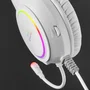 Mars Gaming Auriculares Gaming MHRGBW con Iluminación RGB 360°, Micrófono, Ultra-Bass 3D, Alámbrico, USB y Jack 3.5mm, Color Blanco