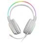 Mars Gaming Auriculares Gaming MHRGBW con Iluminación RGB 360°, Micrófono, Ultra-Bass 3D, Alámbrico, USB y Jack 3.5mm, Color Blanco