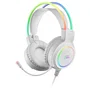 Mars Gaming Auriculares Gaming MHRGBW con Iluminación RGB 360°, Micrófono, Ultra-Bass 3D, Alámbrico, USB y Jack 3.5mm, Color Blanco