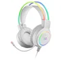 Mars Gaming Auriculares Gaming MHRGBW con Iluminación RGB 360°, Micrófono, Ultra-Bass 3D, Alámbrico, USB y Jack 3.5mm, Color Blanco