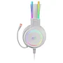 Mars Gaming Auriculares Gaming MHRGBW con Iluminación RGB 360°, Micrófono, Ultra-Bass 3D, Alámbrico, USB y Jack 3.5mm, Color Blanco