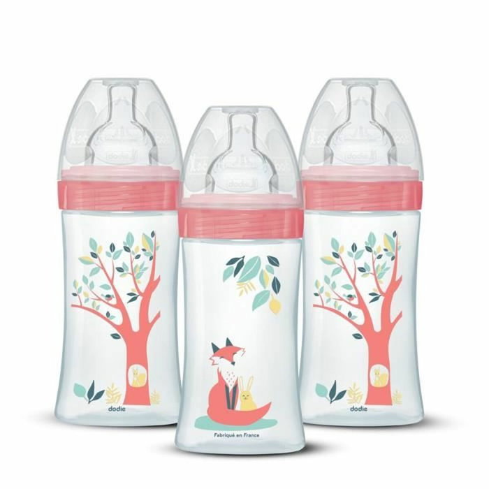 Dodie Juego de 3 biberones EB20 270 ml Tetina plana Rosa Dodie Juego de 3 biberones EB20 270 ml Tetina plana Rosa
