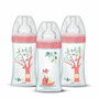 Dodie Juego de 3 biberones EB20 270 ml Tetina plana Rosa