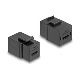 DeLOCK Módulo Keystone USB 2.0 Type-C hembra a hembra negro