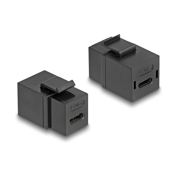 DeLOCK Módulo Keystone USB 2.0 Type-C hembra a hembra negro DeLOCK Módulo Keystone USB 2.0 Type-C hembra a hembra negro