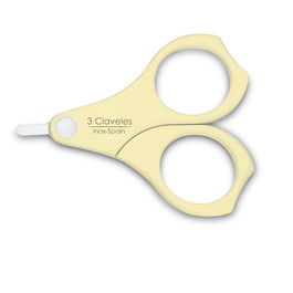 Tres Claveles Tijera para Bebé con Puntas Redondeadas, Uñas Seguras, Acero Inoxidable