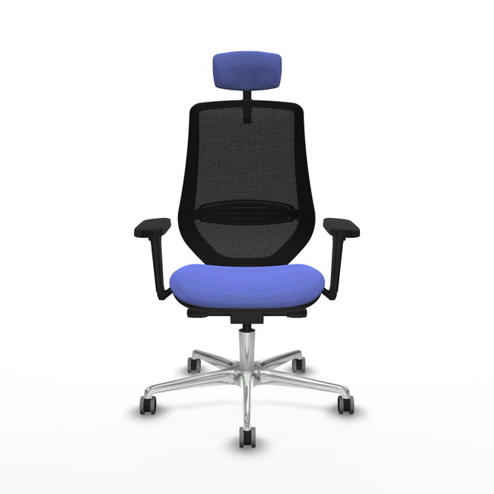 PIQUERAS Y CRESPO Silla de oficina Mardos con mecanismo Sincro/Traslack, Azul claro y Negro