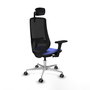 PIQUERAS Y CRESPO Silla de oficina Mardos con mecanismo Sincro/Traslack, Azul claro y Negro